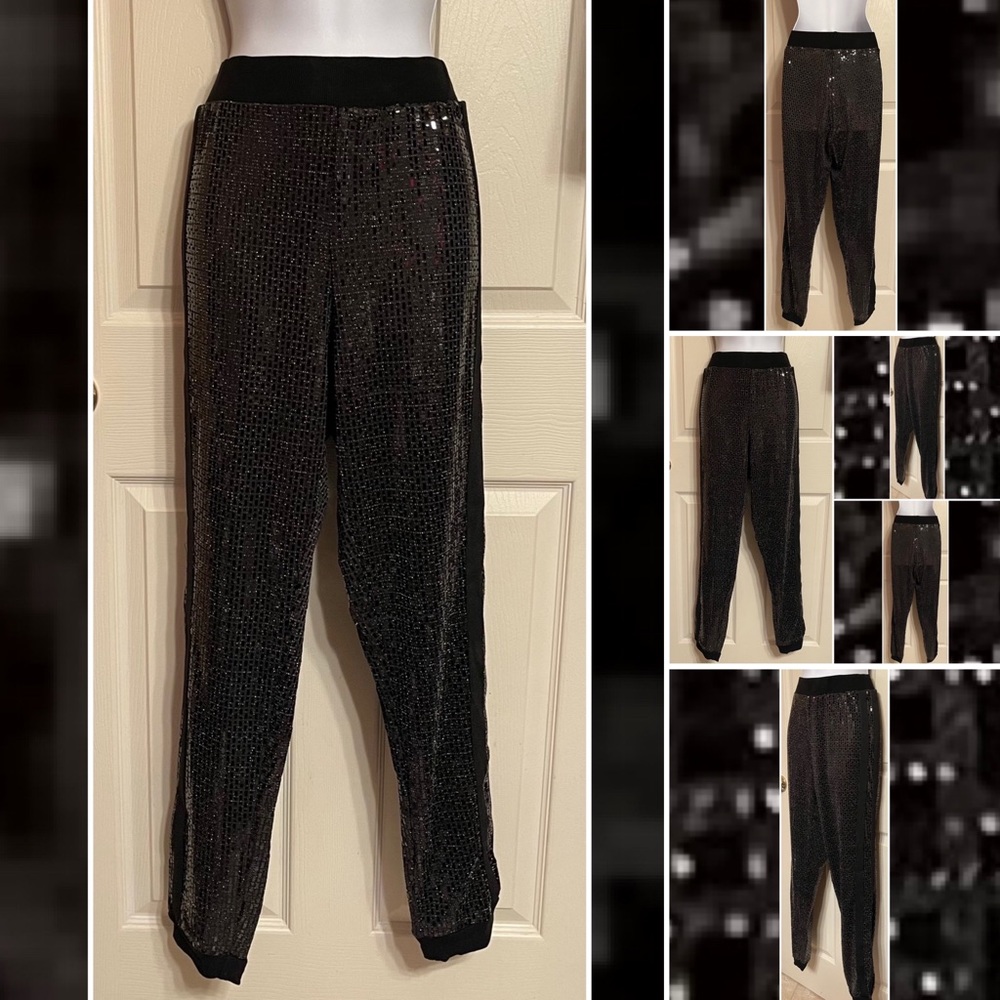 Black Sequin Joggers